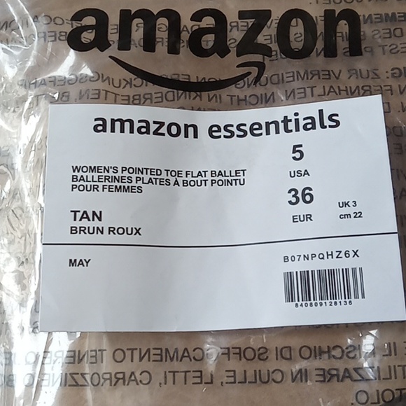 Amazon Essentials Womens Pointed Toe Flat Ballet Shoes Size 5 - Picture 12 of 13